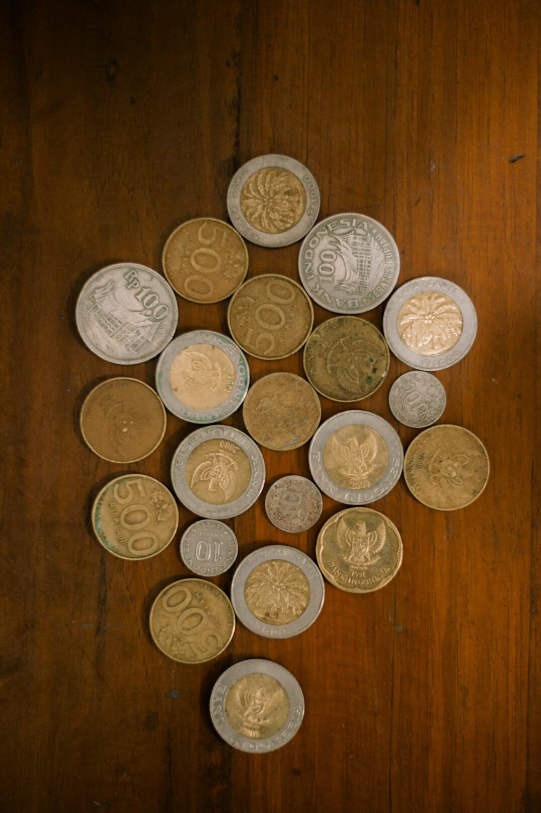 ancient roman coins on table